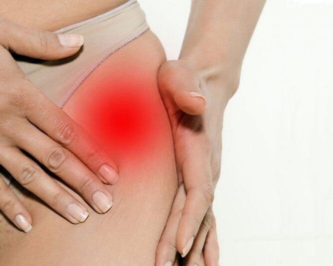 Péng am Lott an Oberschenkel mat Arthrosis vum Hip Joint